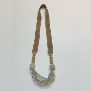 Long wood and beaded boutique necklace